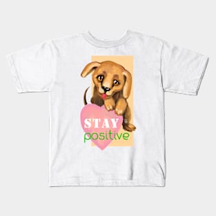 Cute dog. Baby pets. Puppy friendship love. Kids T-Shirt